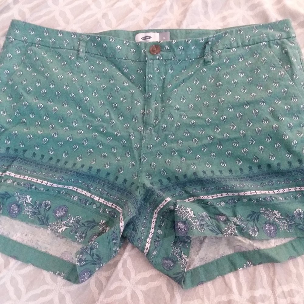 Floral Style Teal Shorts